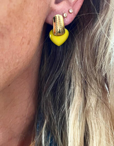 Boucles PETIT COEUR jaune