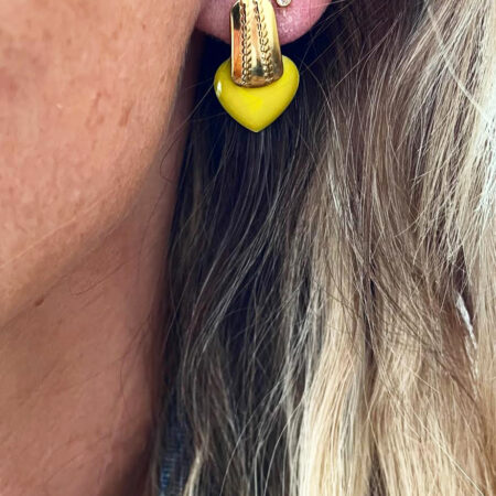 Boucles PETIT COEUR jaune