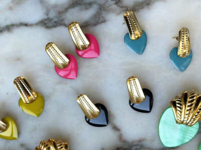 Boucles PETIT COEUR jaune – Image 2