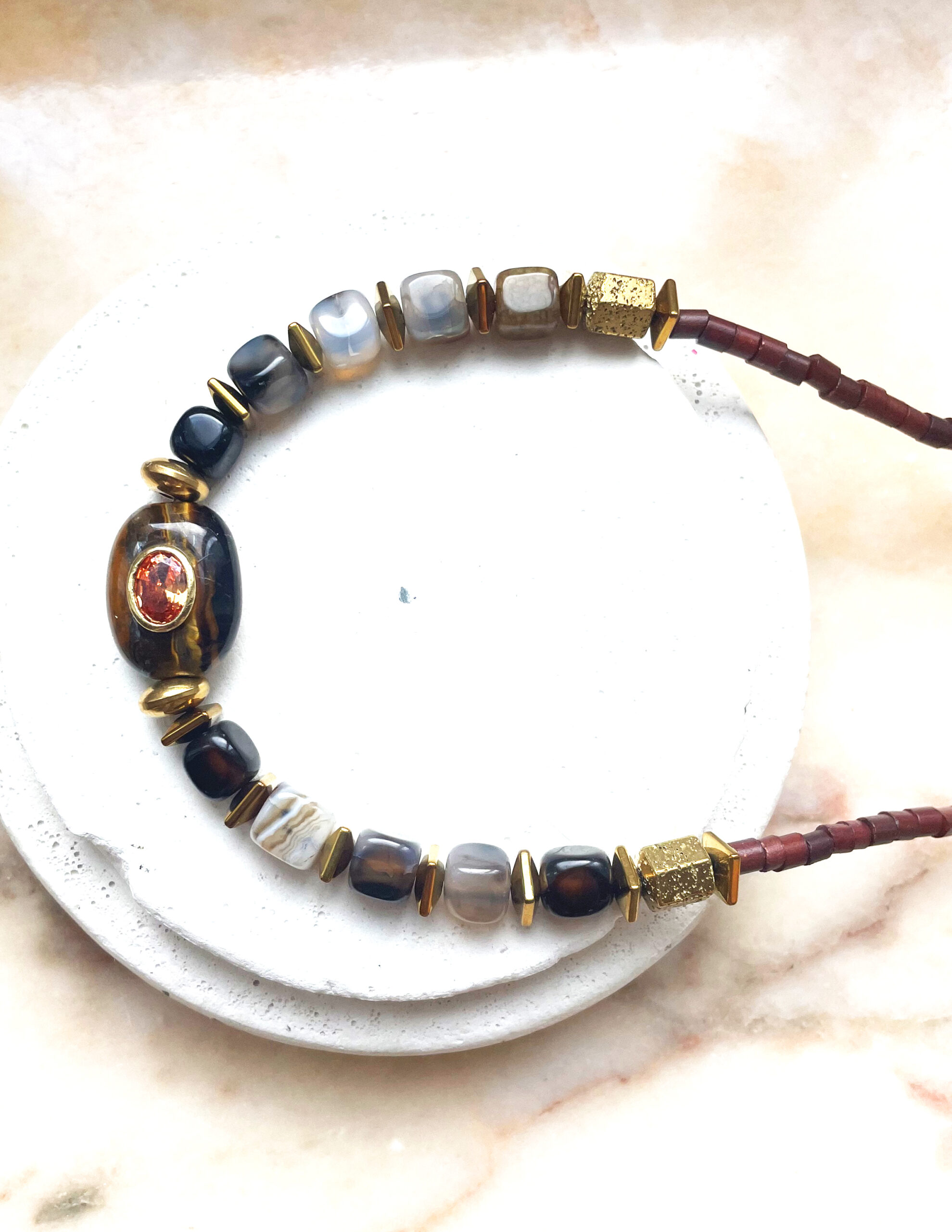 Collier AMELIE marron