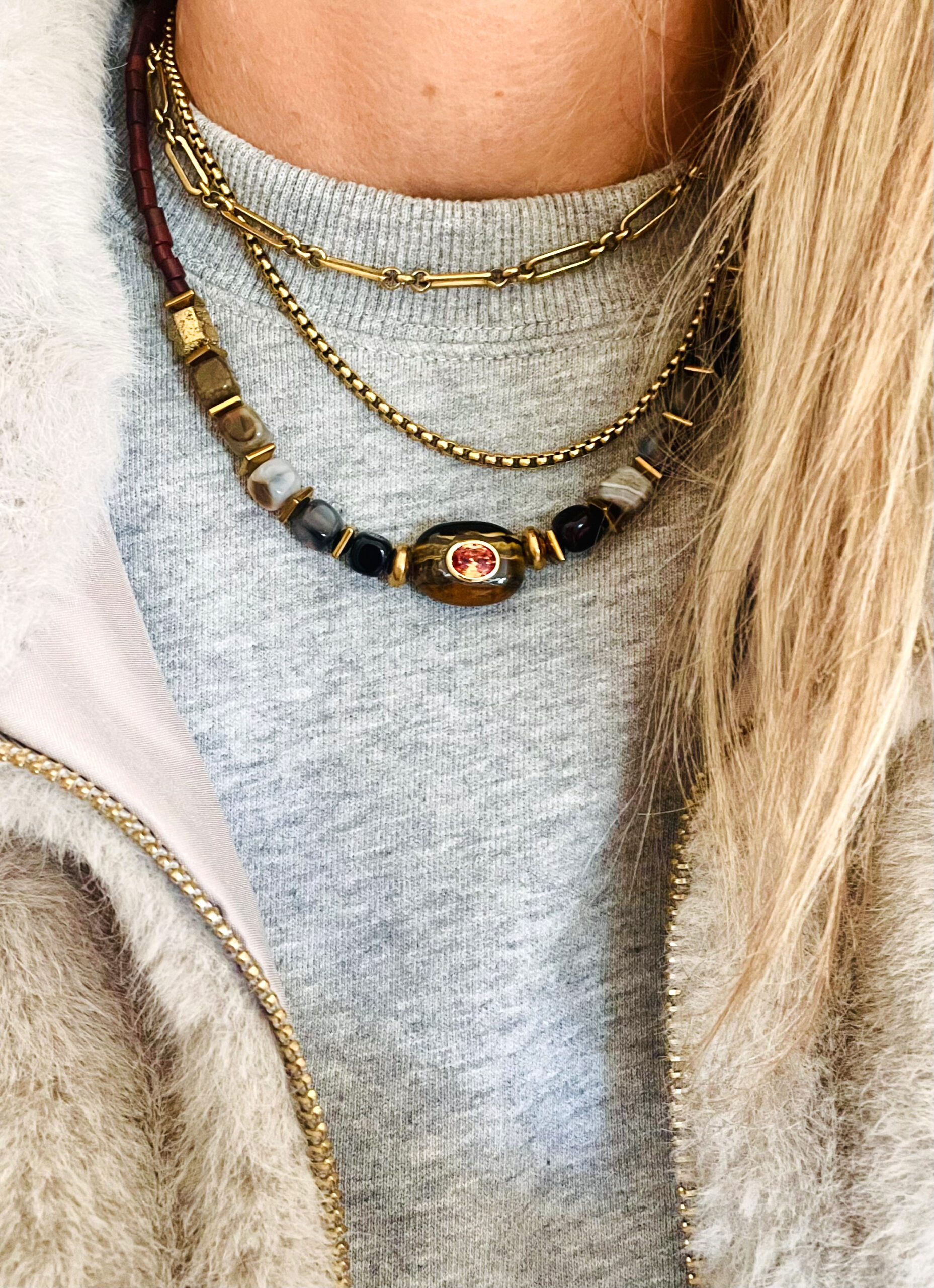 Collier AMELIE marron – Image 3