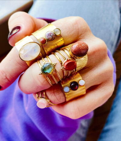Bague CAPRESE grenat – Image 3