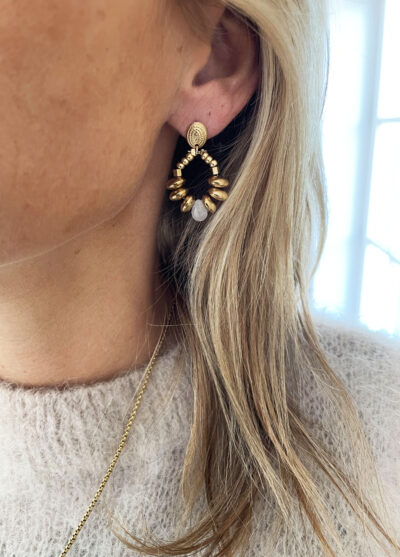 Boucles d'oreille GAÏA rose – Image 4