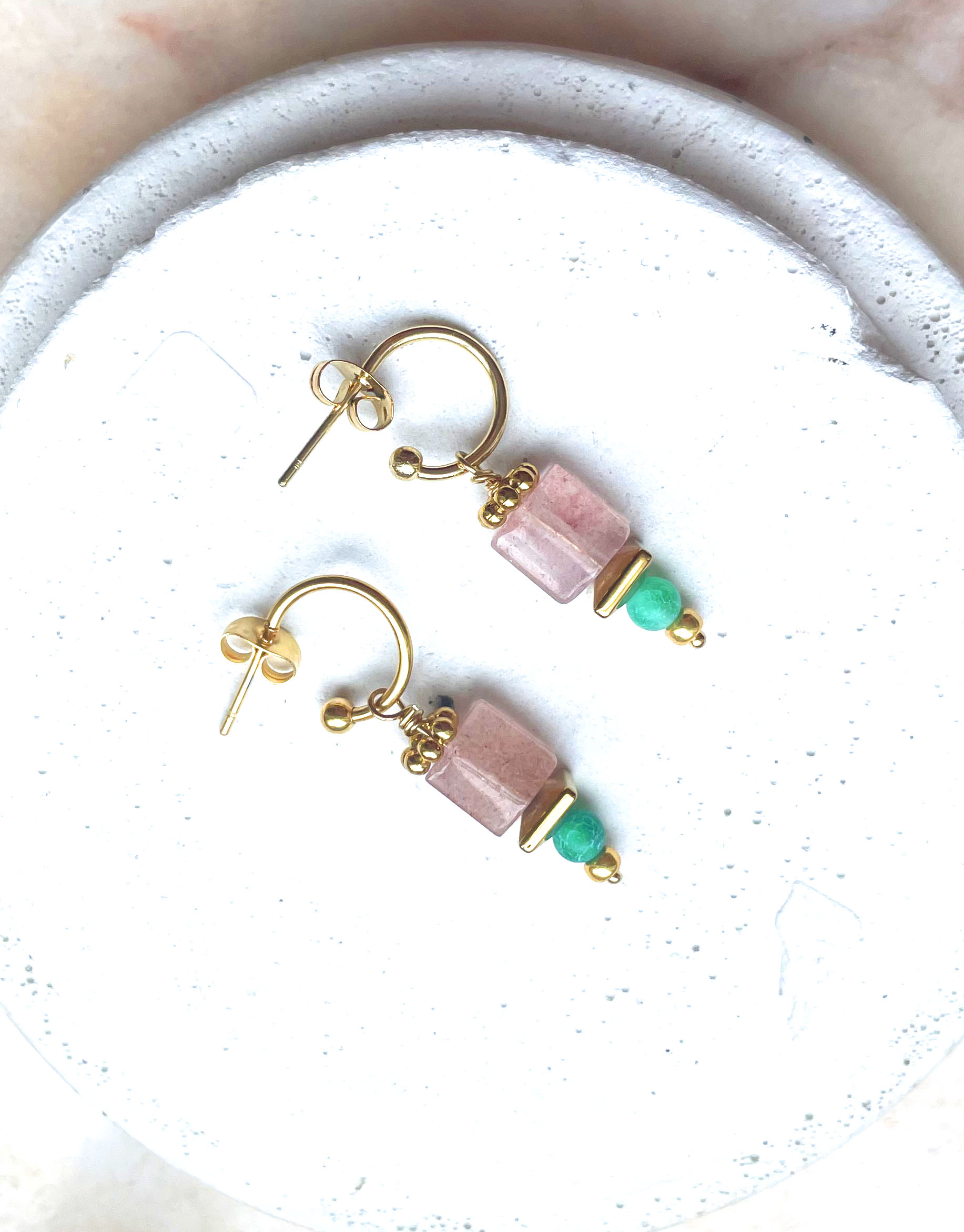 Boucles d'oreille SELENE rose