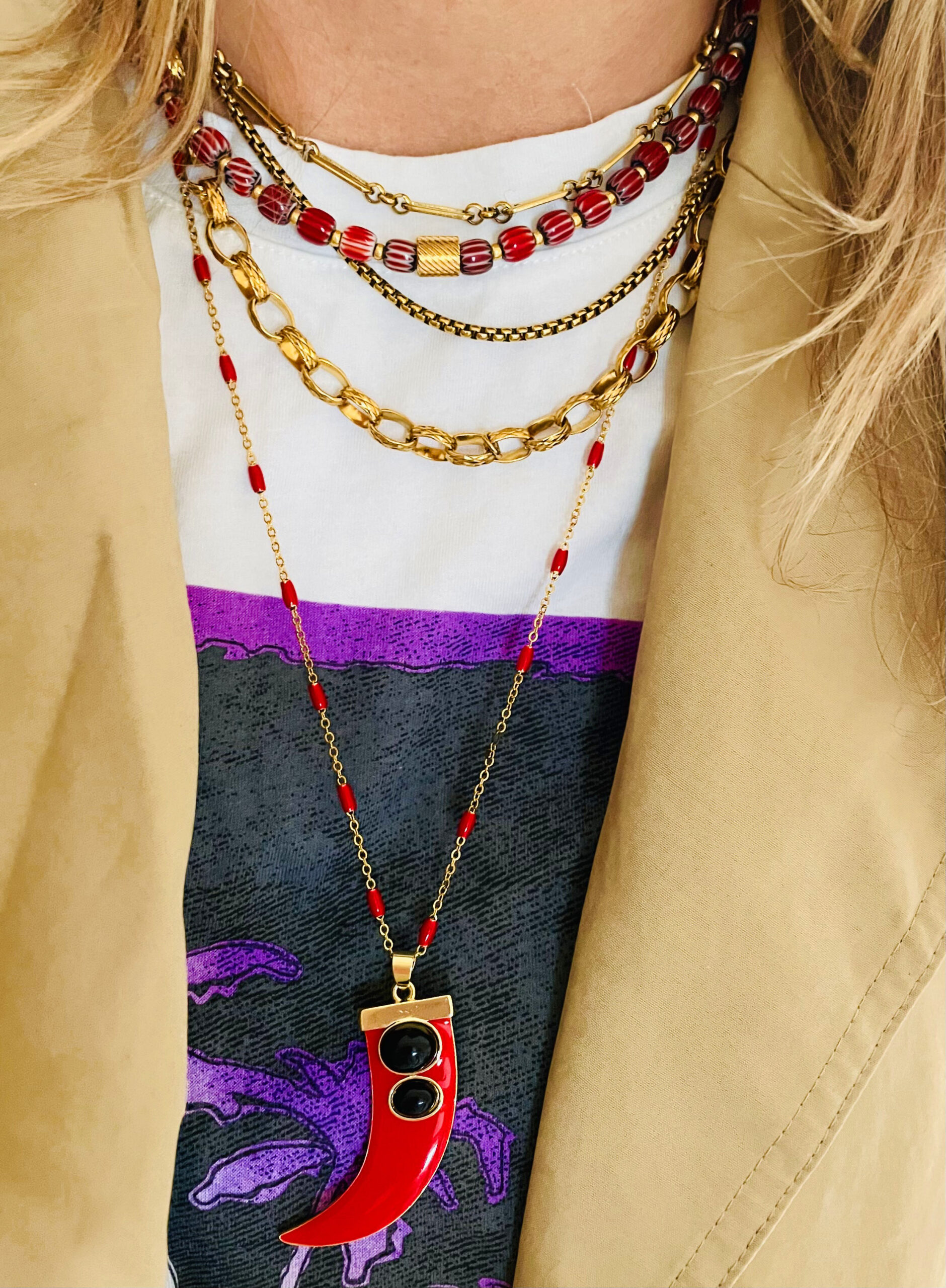 Collier CARMEN rouge – Image 2