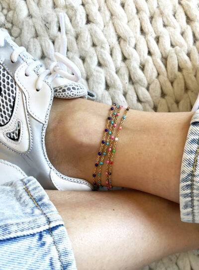 Bracelet de cheville MÉLODIE indigo – Image 3