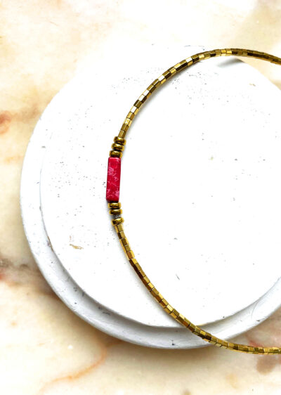 Collier PAOLINE bordeaux – Image 3