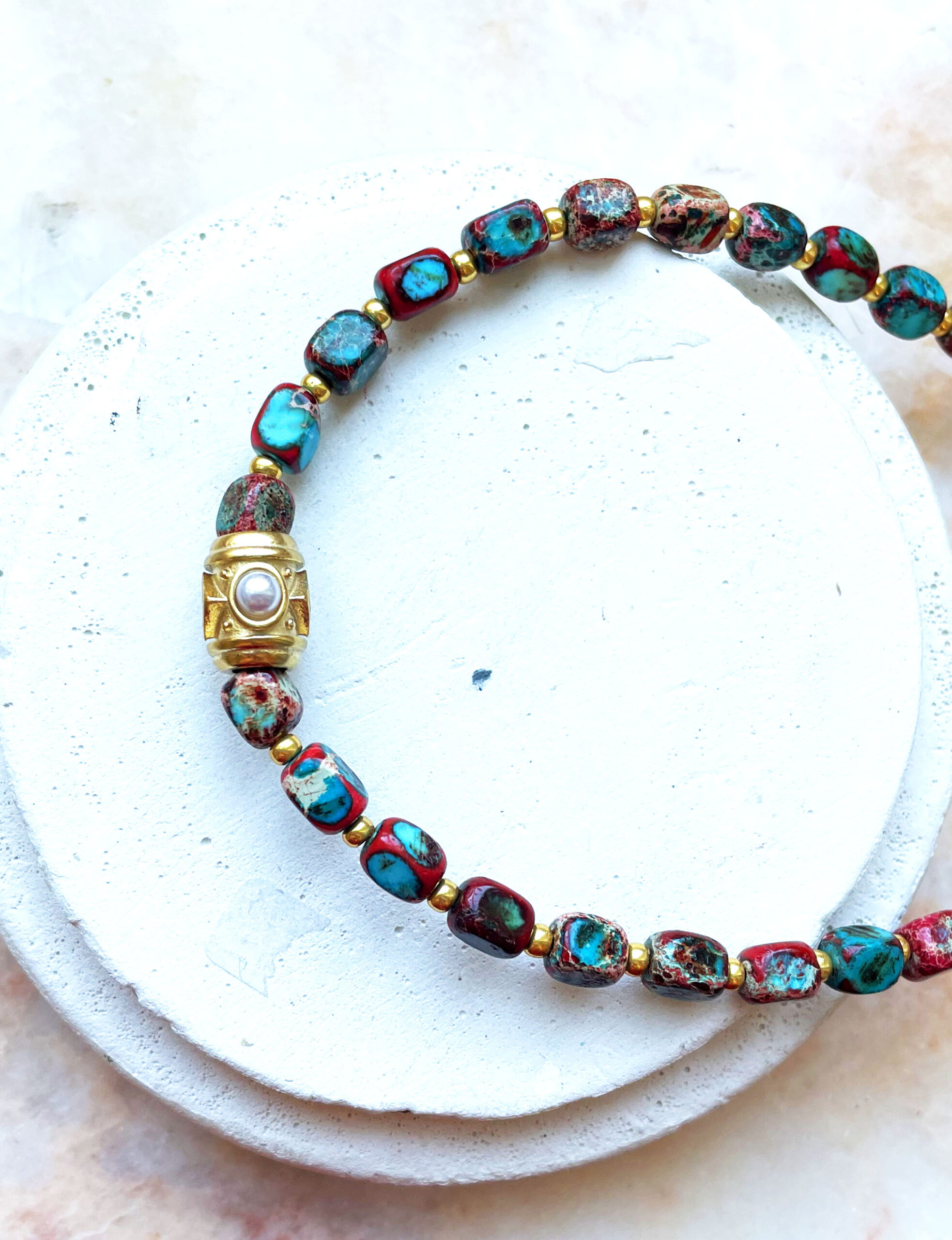 Collier GLORIA rouge/turquoise – Image 5