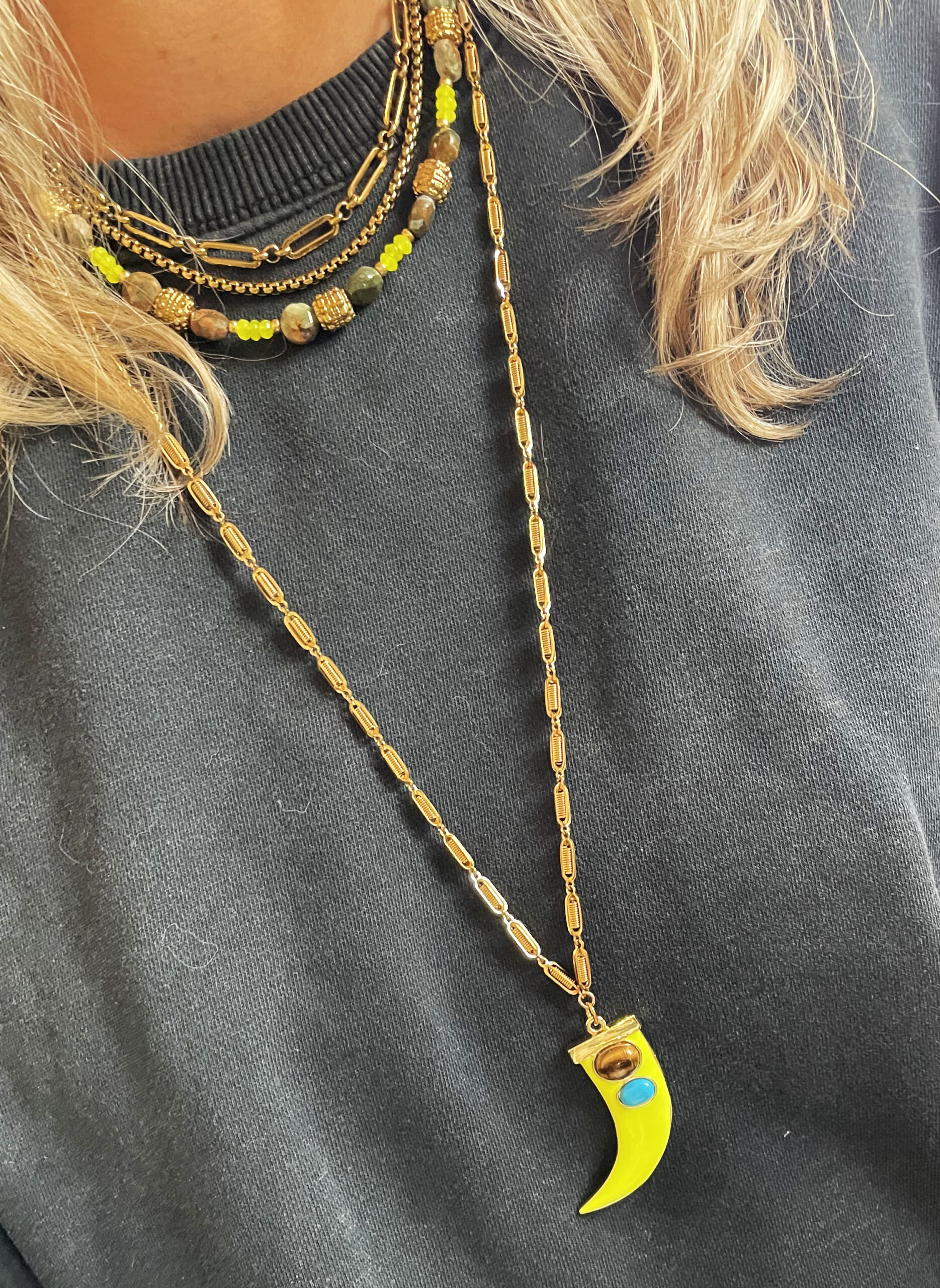 Sautoir LORRAINE jaune – Image 4