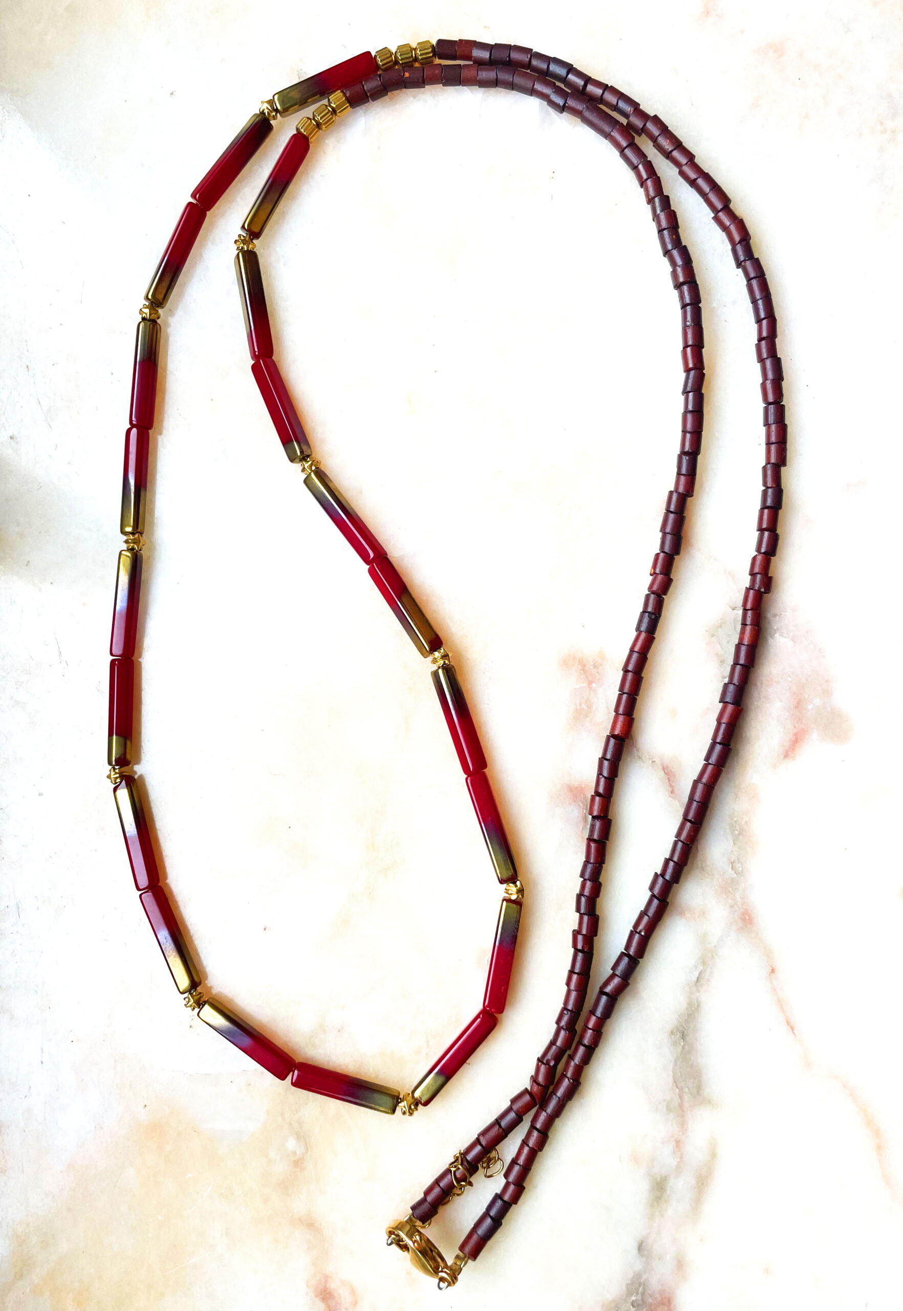 Sautoir AELIS bordeaux – Image 3