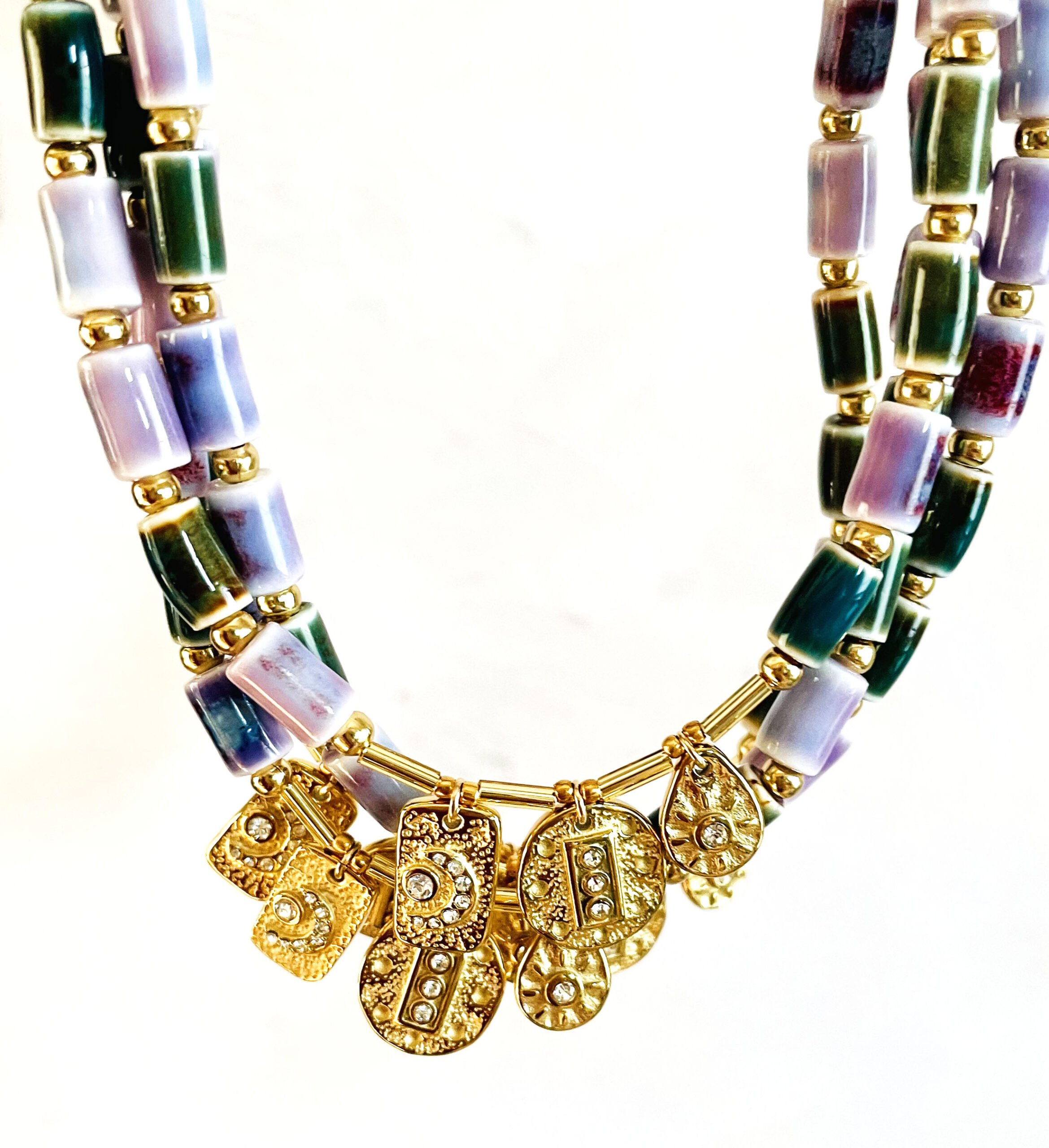 Collier SONGE violet vert – Image 2