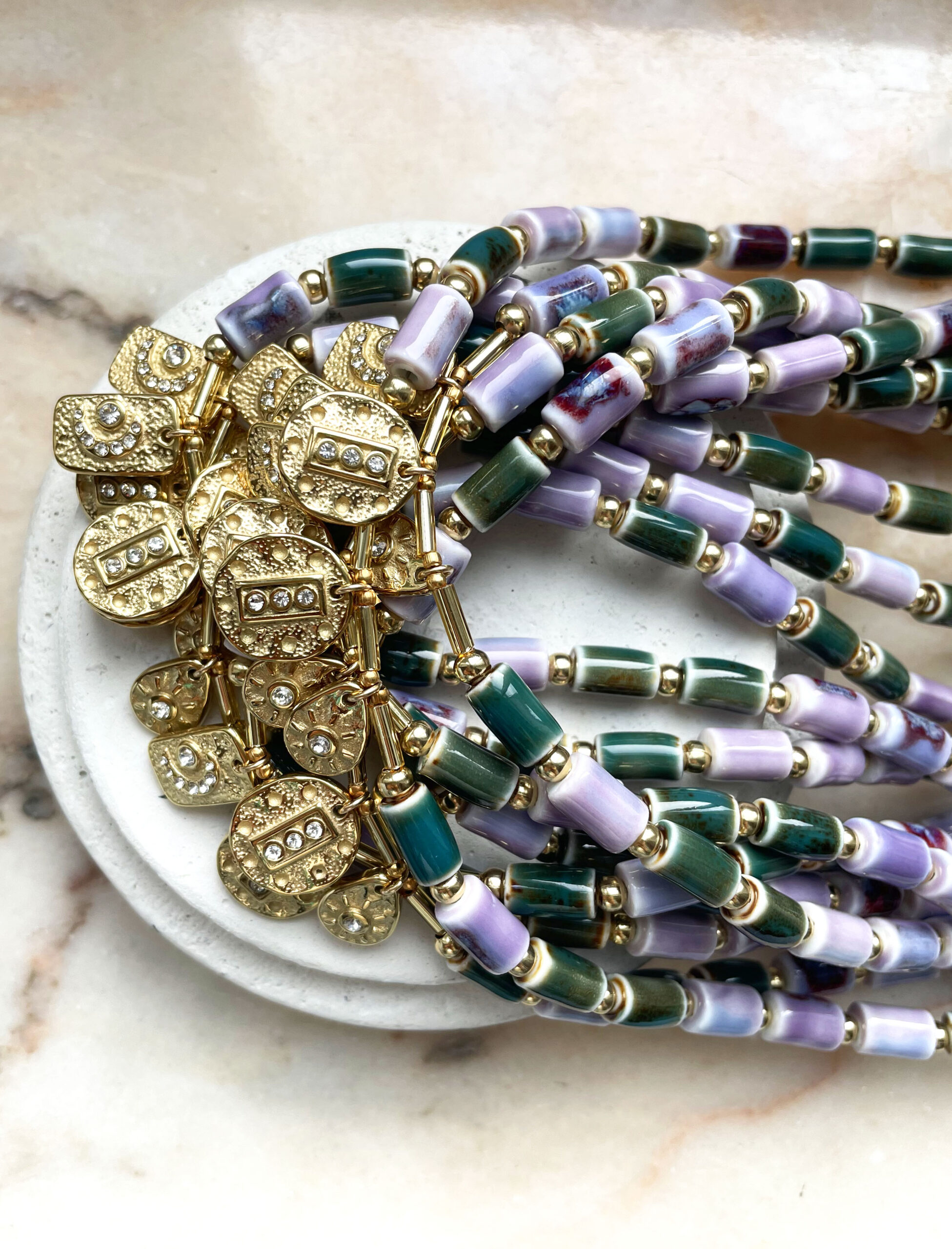 Collier SONGE violet vert – Image 3