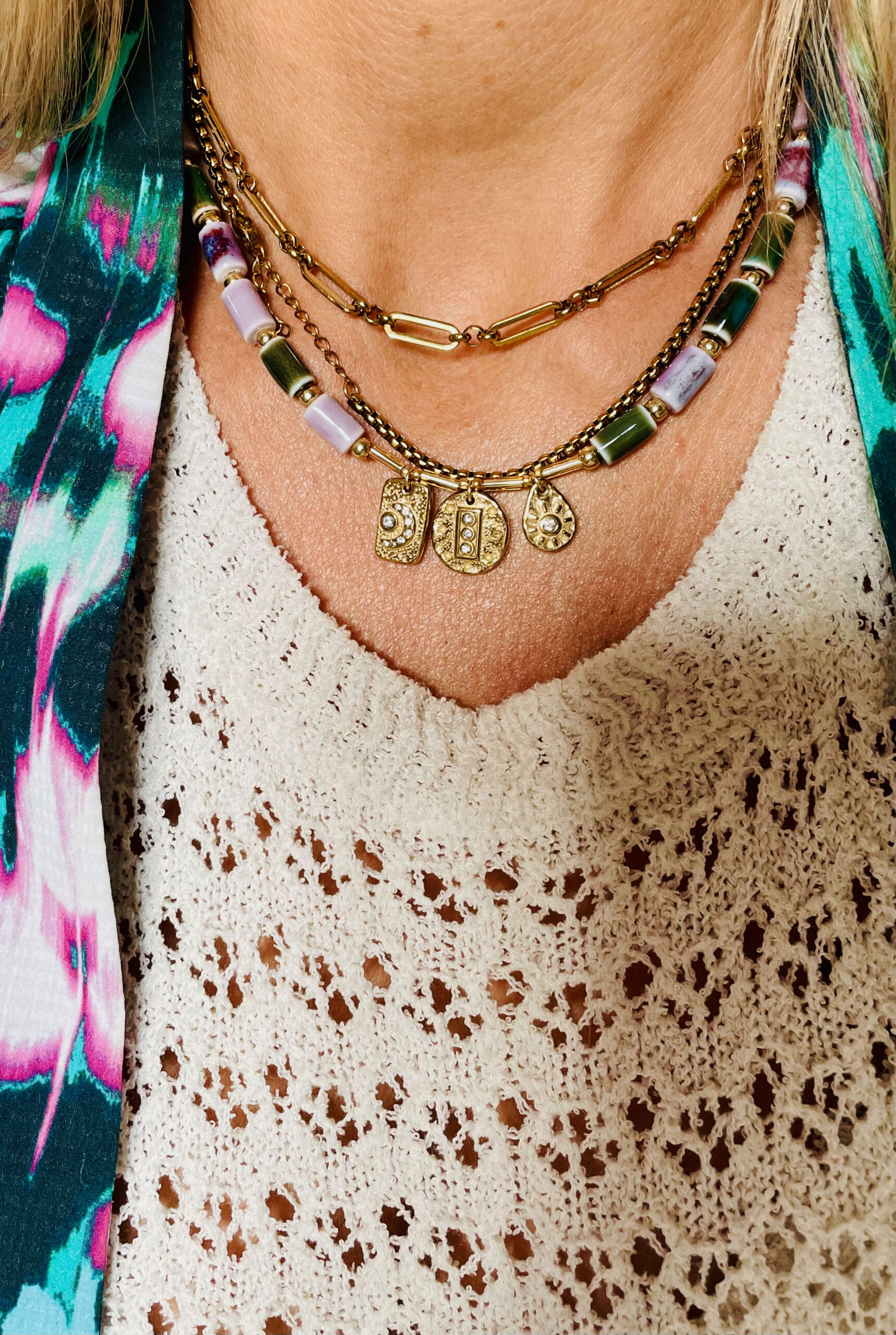 Collier SONGE violet vert – Image 4