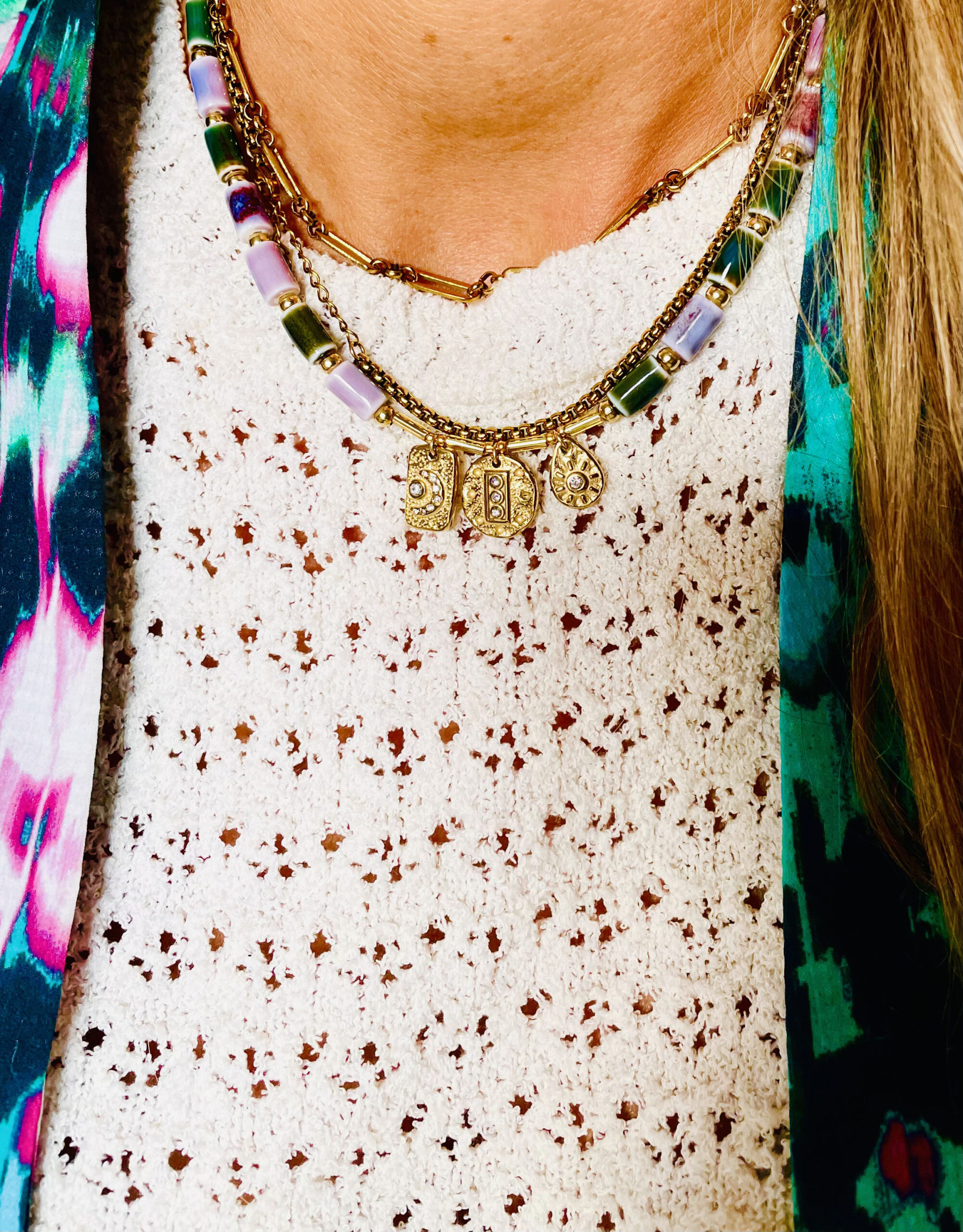 Collier SONGE violet vert – Image 5