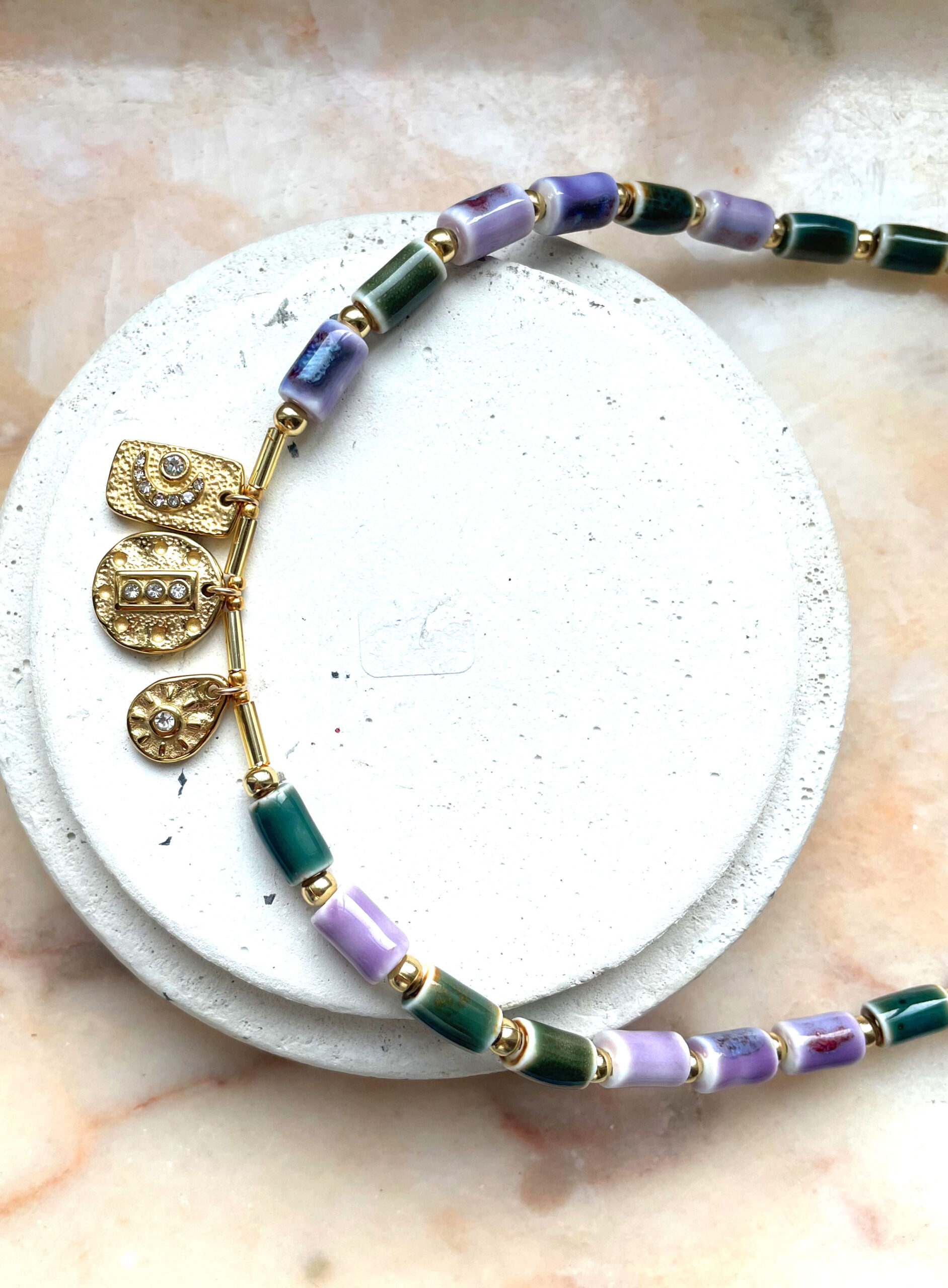 Collier SONGE violet vert – Image 6